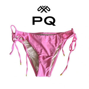 🛍️3/$40 PQ Luxury Swimwear Bubble Gum  Pink Swimsuit Bottom Back Shirring  Small